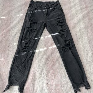 American Eagle, size 2, ripped black jeans.